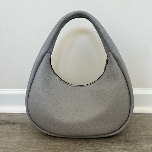 Kate Spade Kayla Crescent Leather Shoulder Bag | Mountain Grey - Picture 2 of 15